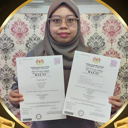 Cik Syukrina of RHS Chemical holding two halal certificates